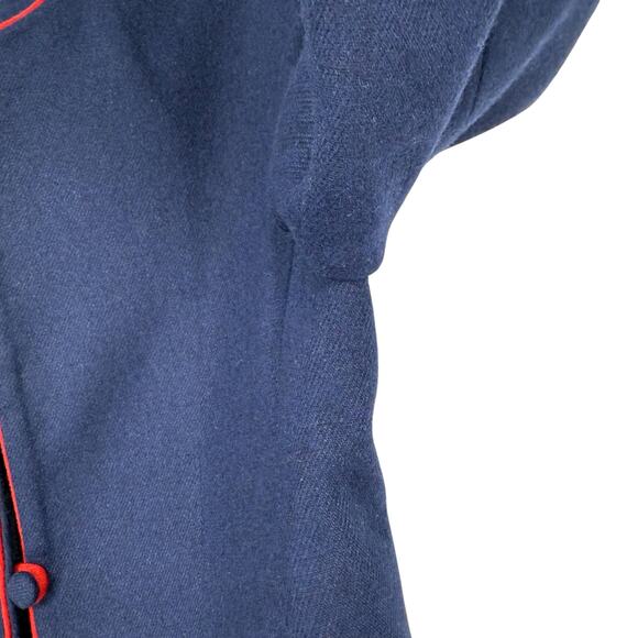 Vintage Navy Red Glen Aire Wool Feel Blazer Sz 9/10 Preppy Y2K 90s Old Money - Picture 12 of 15